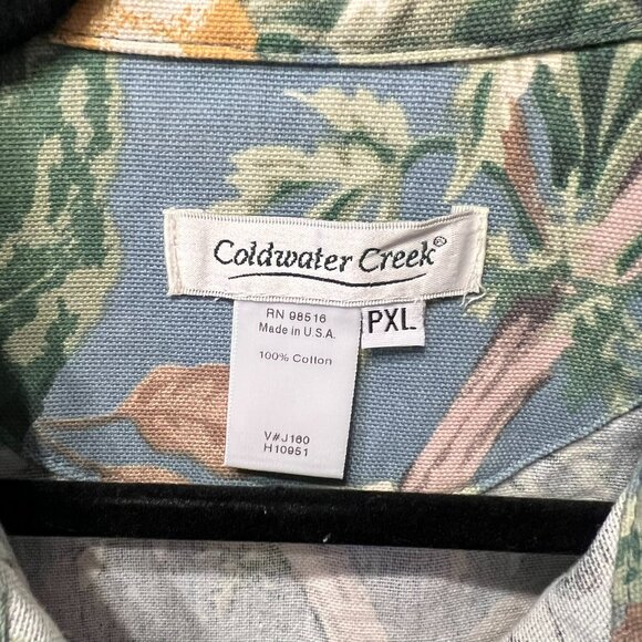 COLDWATER CREEK Blue Floral Hip-Length Jacket (PXL) OMG – SUPER CUTE!‎ (NWOT) - Picture 2 of 9